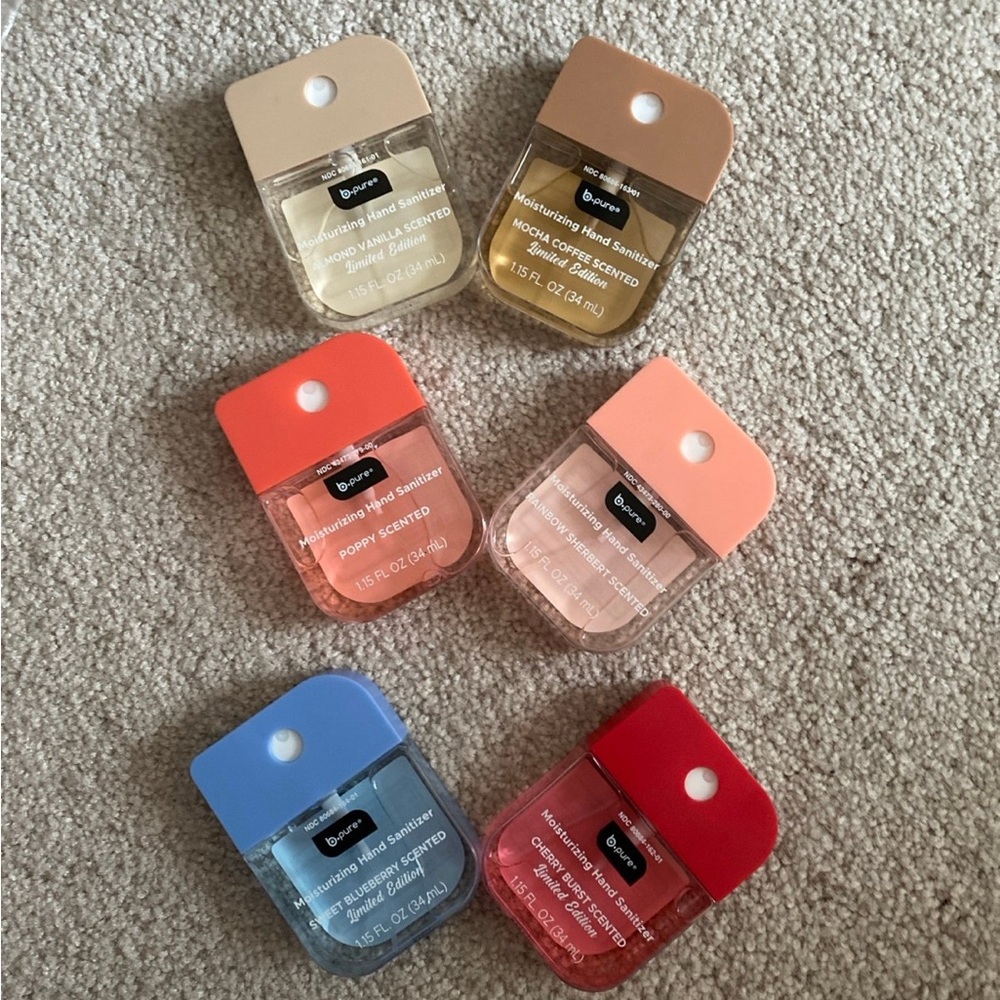 Bath & Body Works Hand Sanitizer Collection - Red, Blue, Pink, Tan